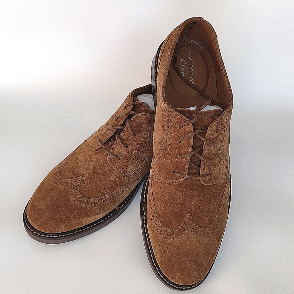 Clark's Wing Tip Suede Shoes